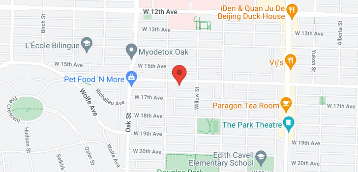 map of 101 876 W 16TH AVENUE